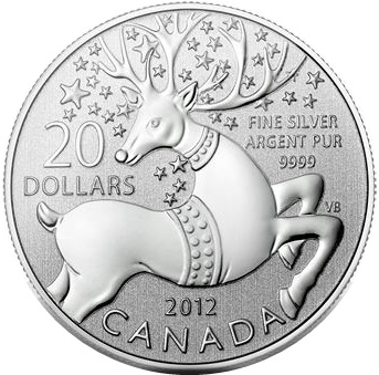 2012 $20 1/4oz Silver Coin Series - MAGICAL REINDEER - Click Image to Close